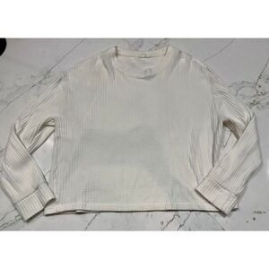 Gap Waffle‎ Knit Size Med, Cropped  Long Sleeve